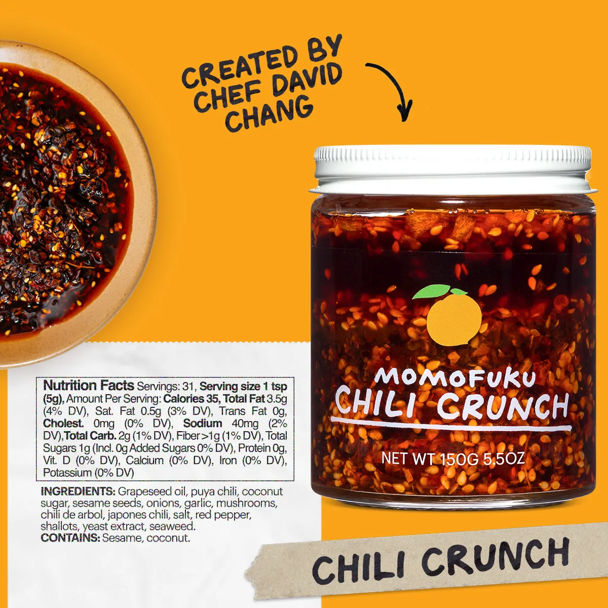 Momofuku Chili Crunch olio piccante croccante