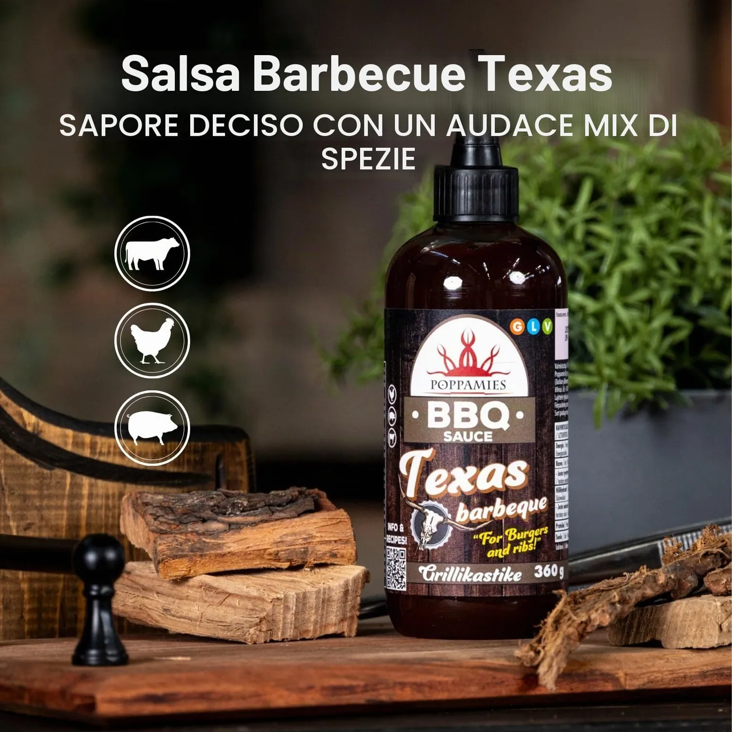 Poppamies Texas salsa barbecue 360g affumicata