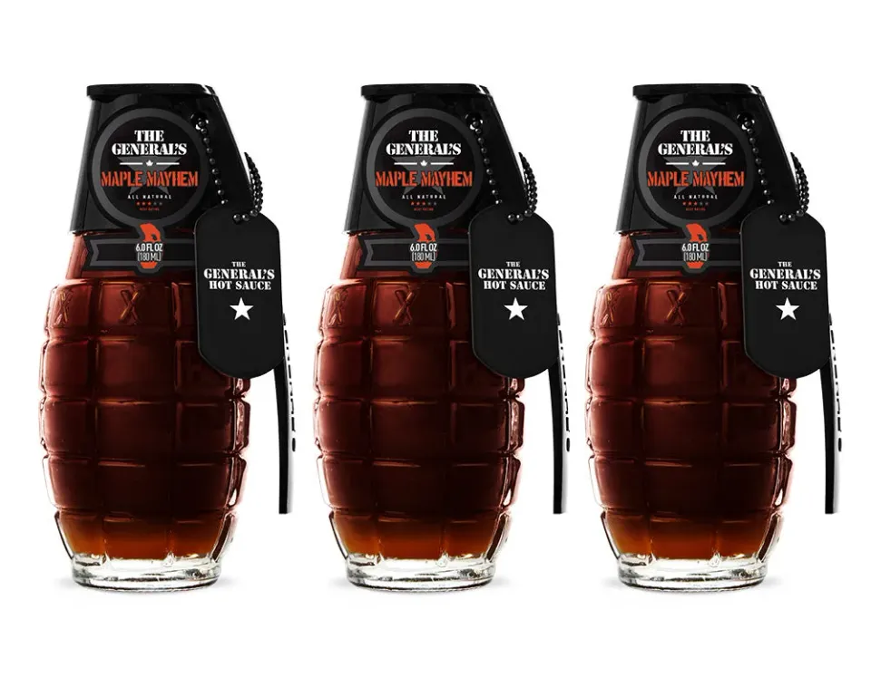The General's Hot Sauce Maple Wave sciroppo d'acero 3 bottiglie