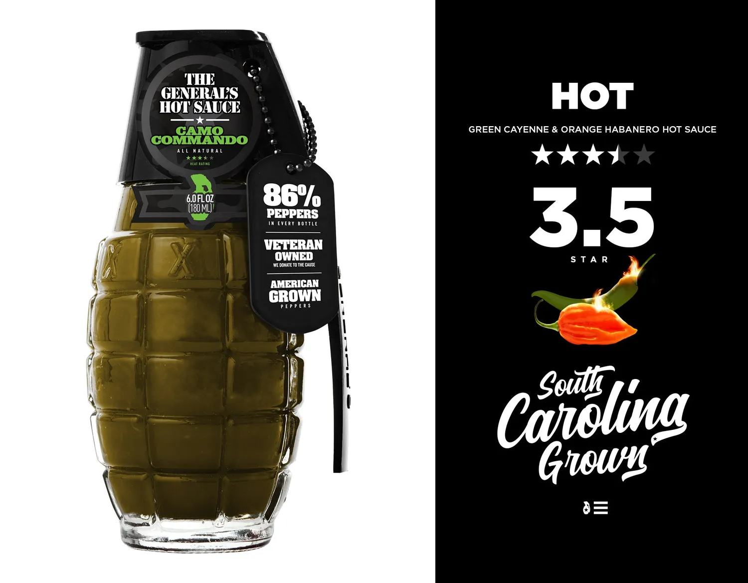 The General's Camo Wave set 3 salse verdi habanero