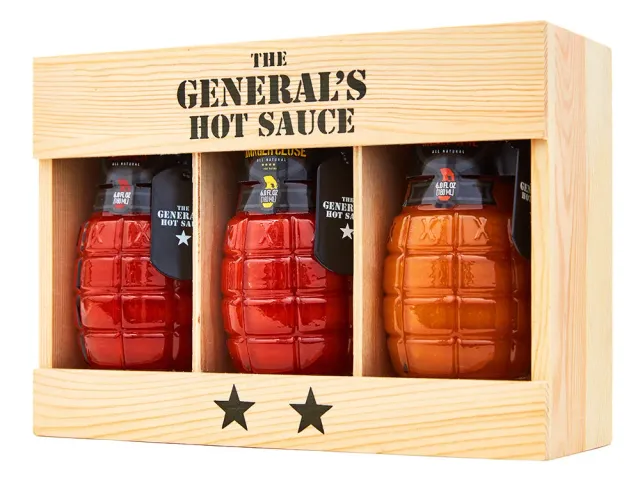 The General's Hot Sauce 2-Star Gift Box 3 salse piccanti regalo