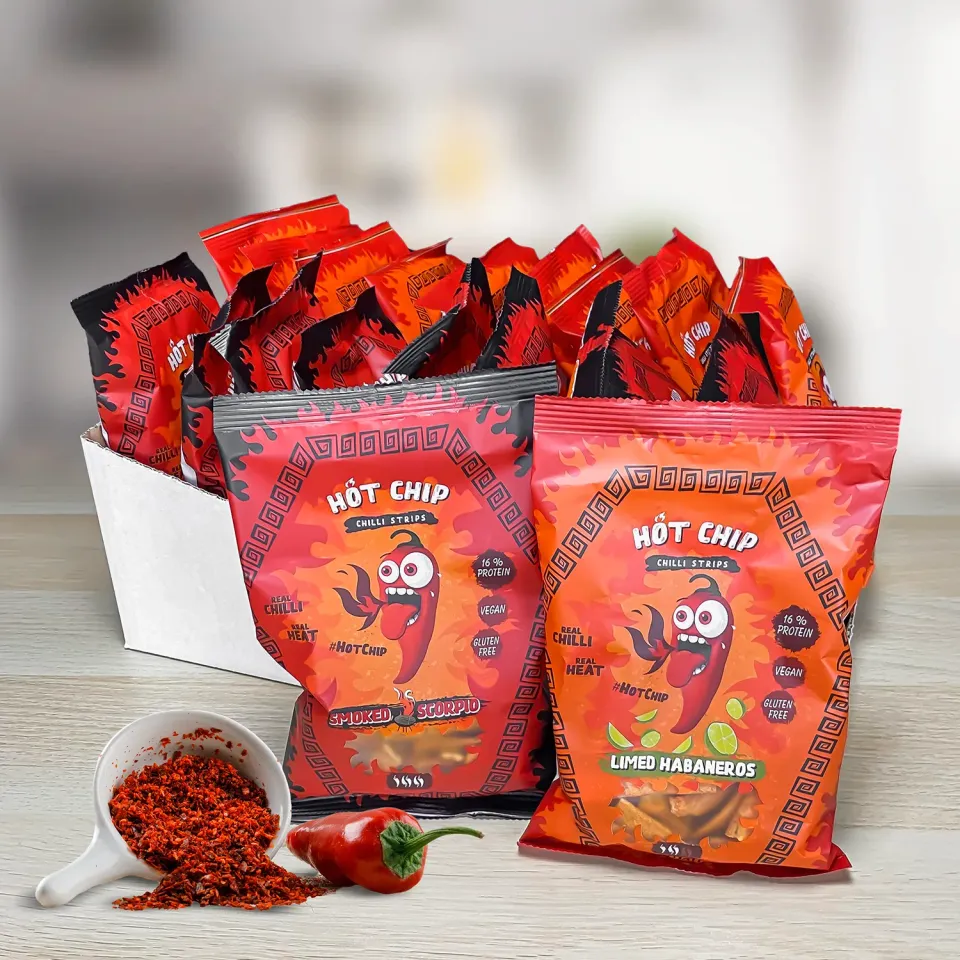 Hot Chip Strips snack peperoncino 20 pacchetti scorpione lime