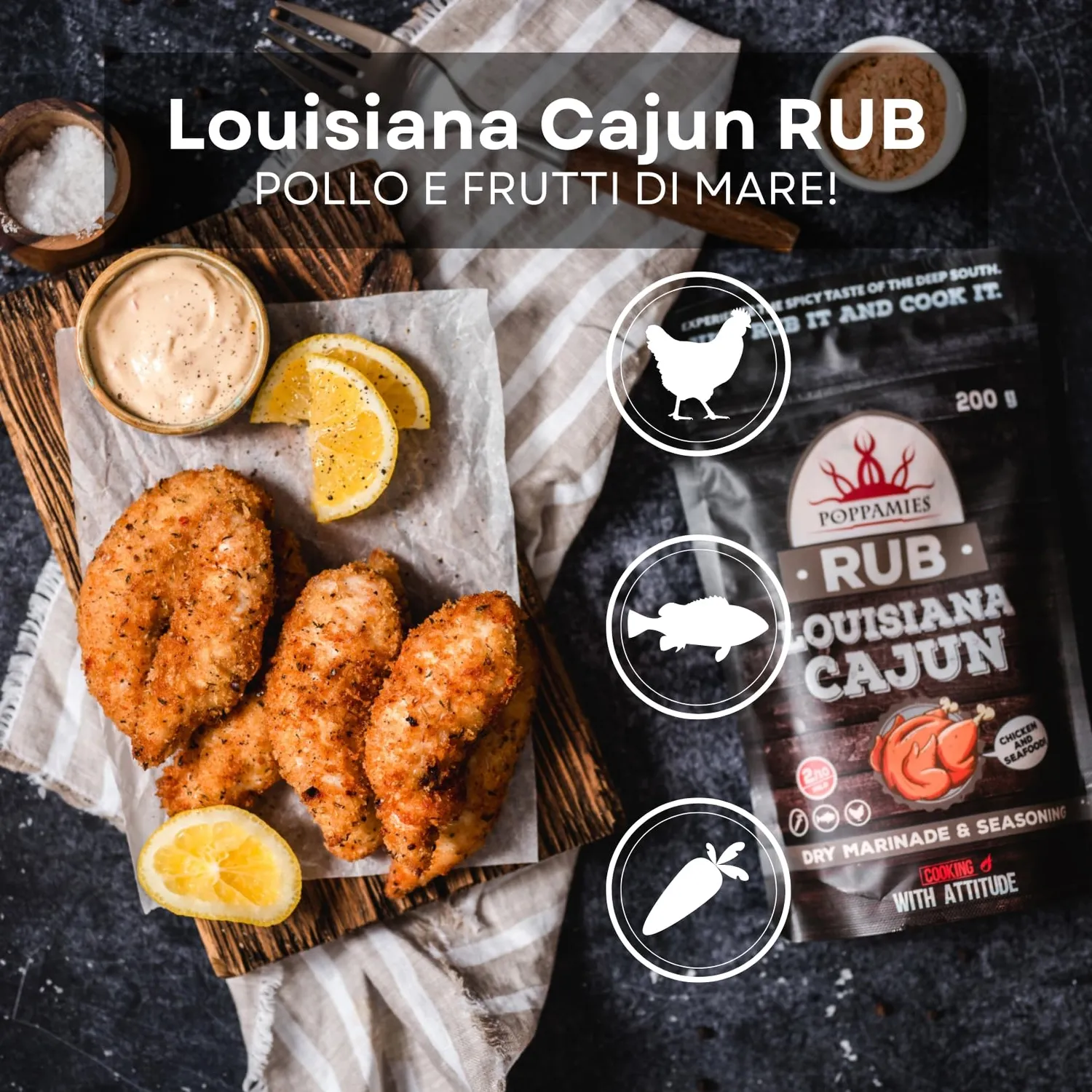 Poppamies Louisiana Cajun Rub spezie barbecue 200 g delicato