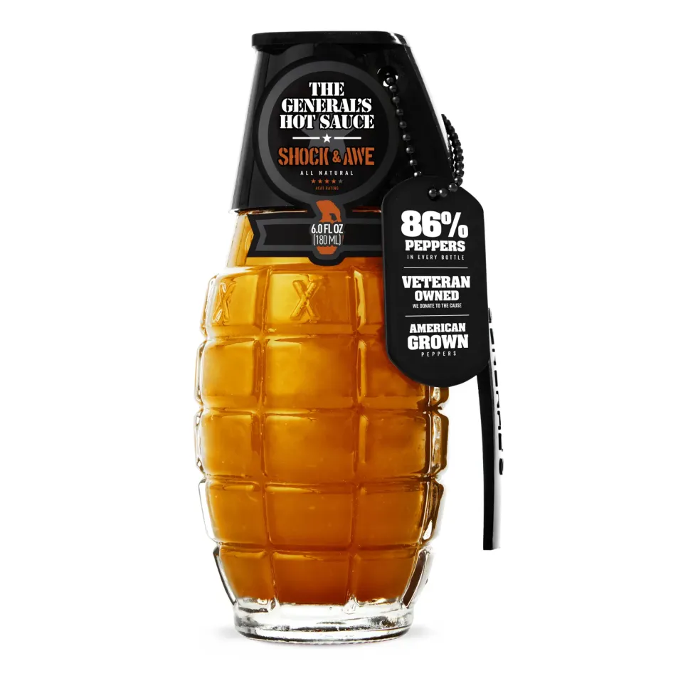 The General's Shock & Awe salsa piccante bottiglia habanero forte