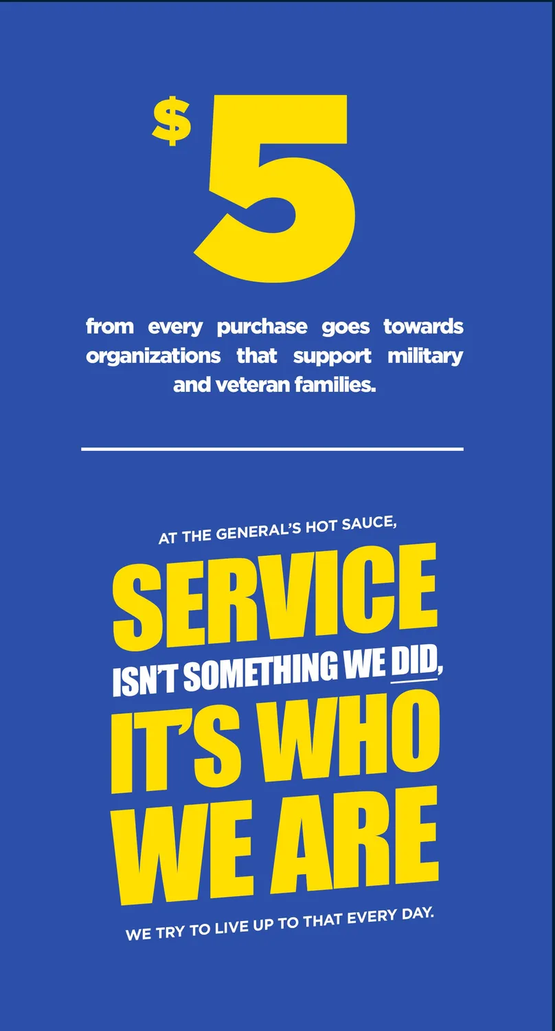 The General's Hot Sauce Red White Blue box salsa e sale 2 pezzi