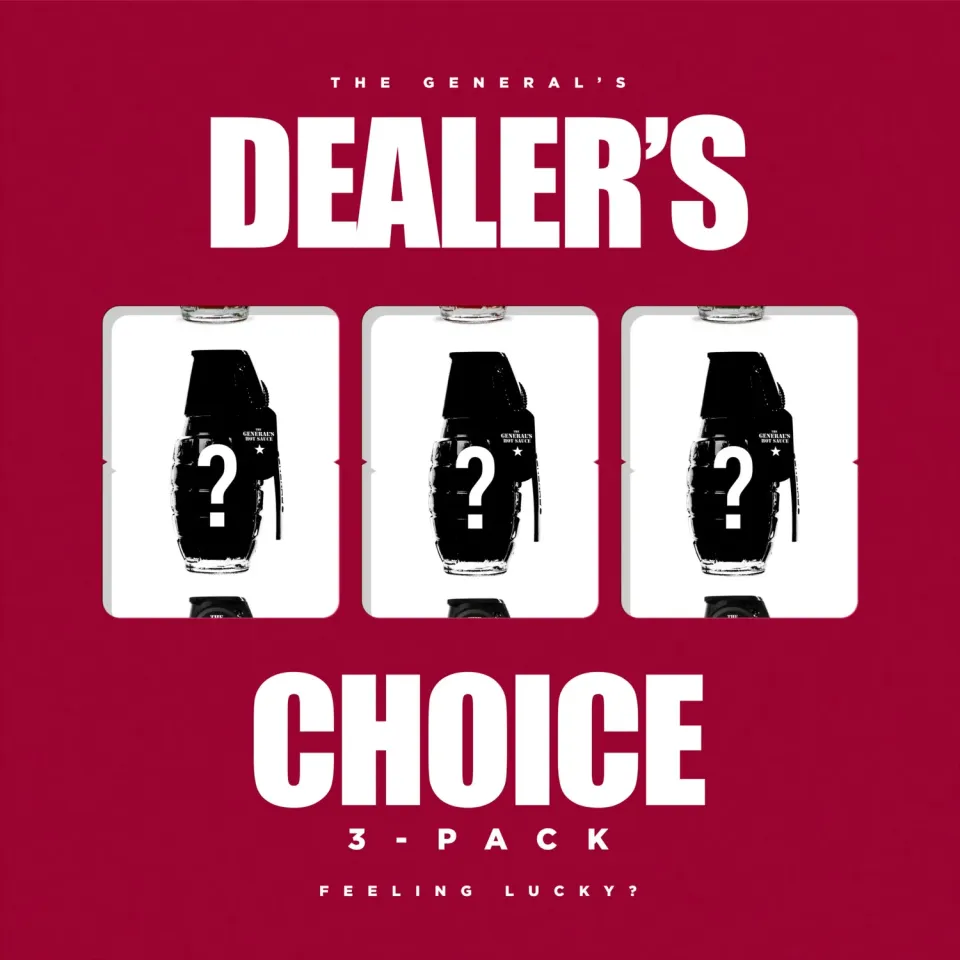 The General's Dealer's Choice salsa piccante 3 bottiglie miste