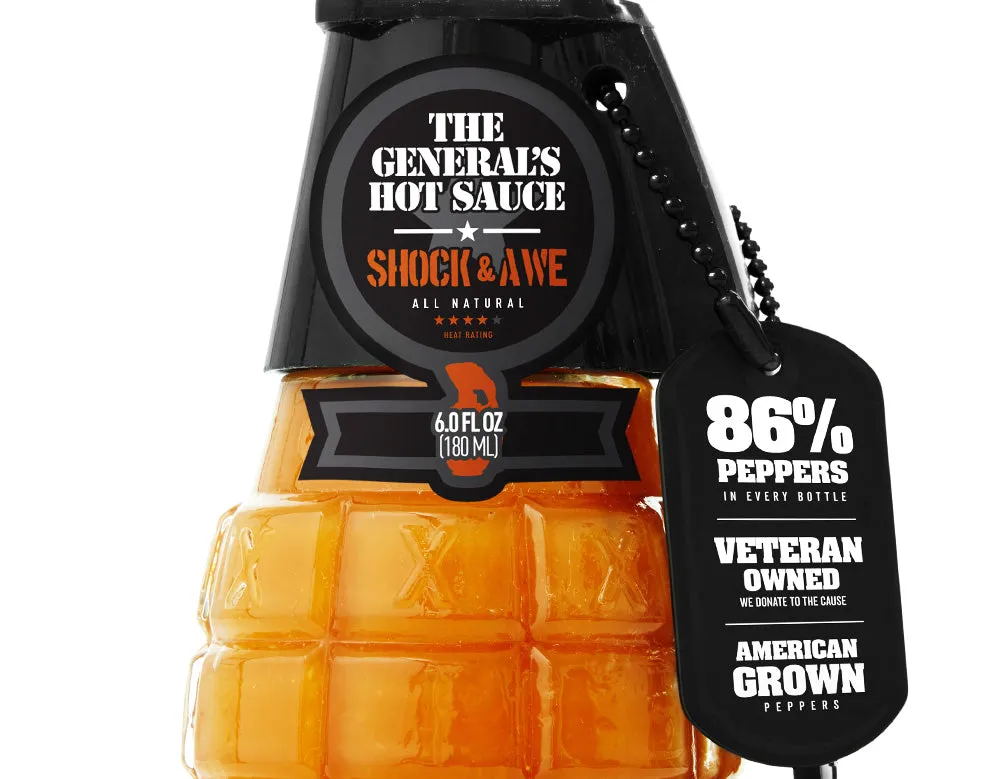 The General's Hot Sauce 2-Star Gift Box 3 salse piccanti regalo