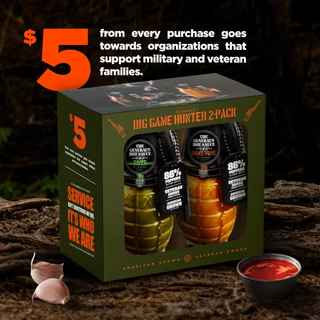 The General's Hot Sauce Big Game Hunter duo salsa 2 pezzi
