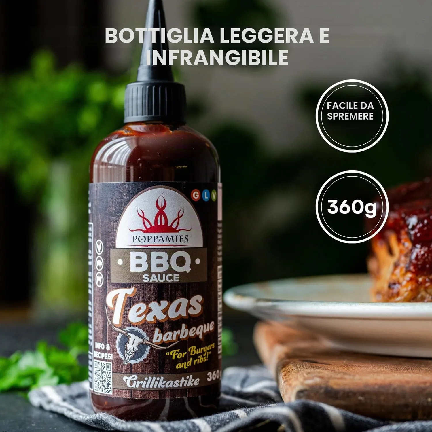 Poppamies Texas salsa barbecue 360g affumicata
