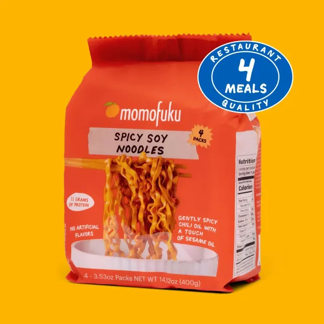 Momofuku Spicy Soy Noodles piccanti 4 pack salsa di soia