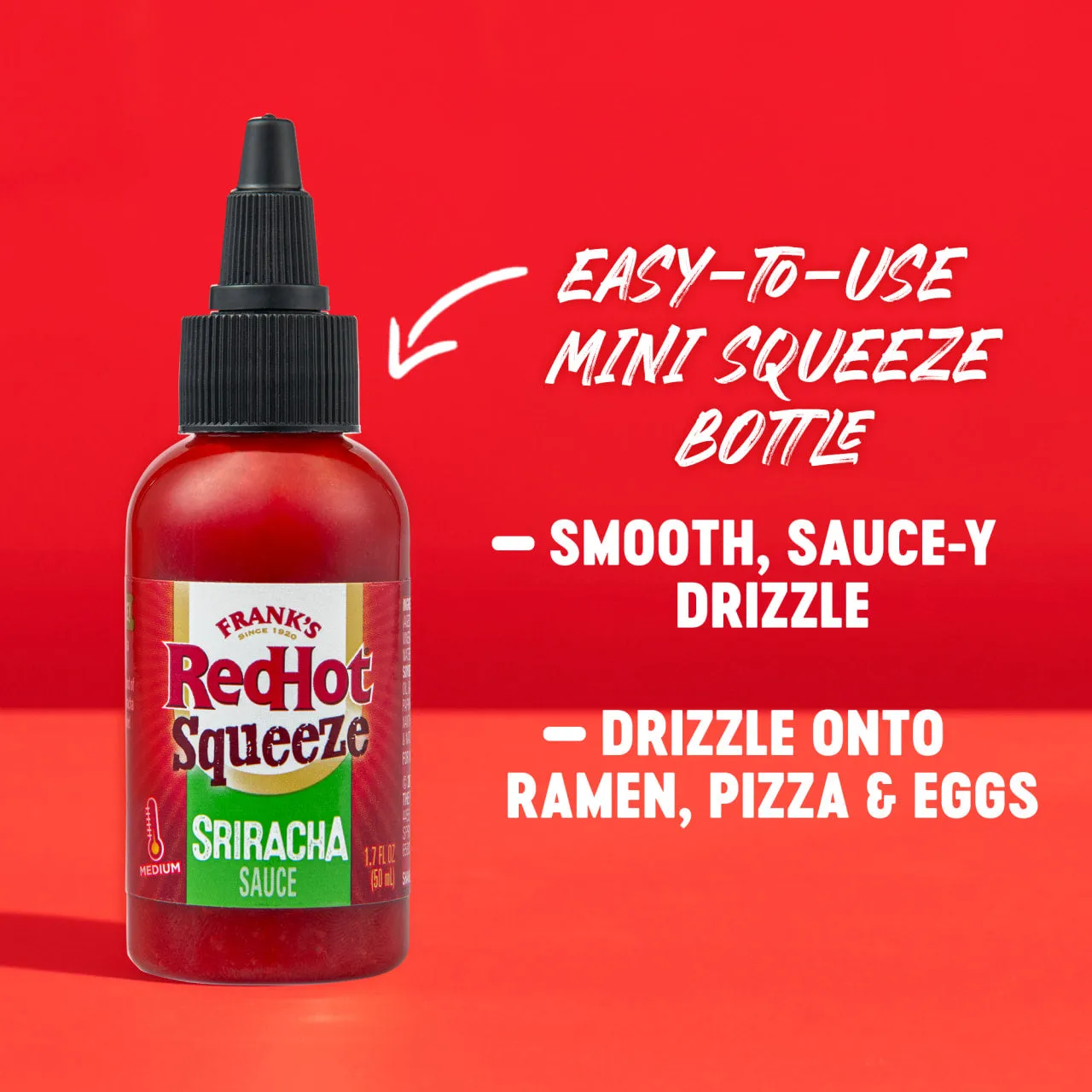 Frank's RedHot Sriracha Mini Squeeze salsa piccante 50 ml affumicata