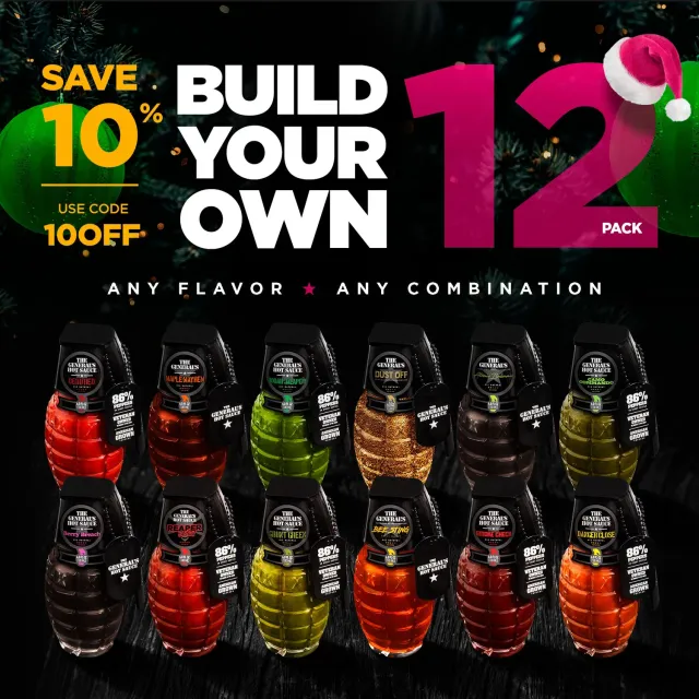 The General's Build Your Own salsa piccante pack 12 bottiglie miste