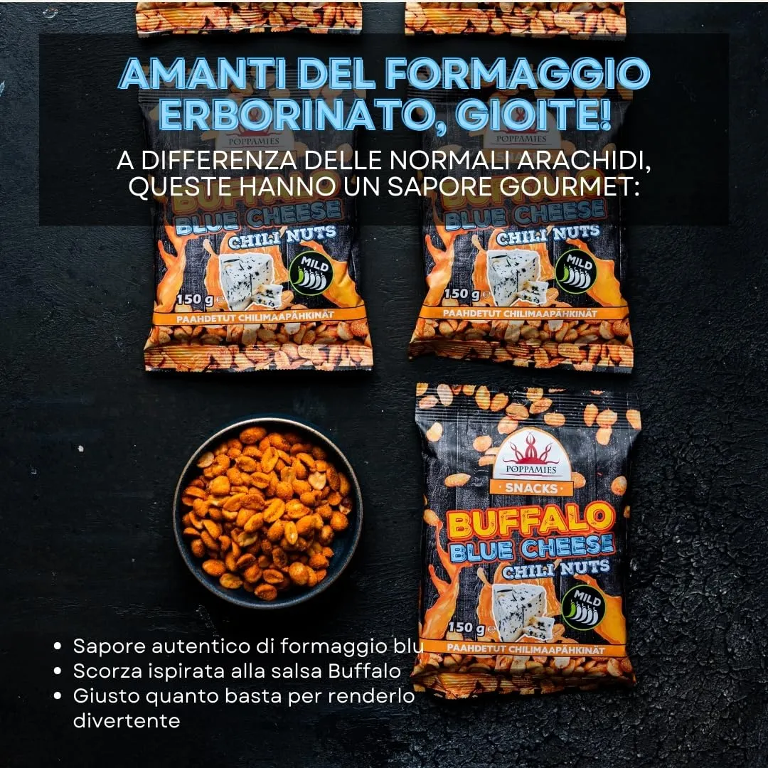 Poppamies Buffalo Blue Cheese arachidi 150g delicate