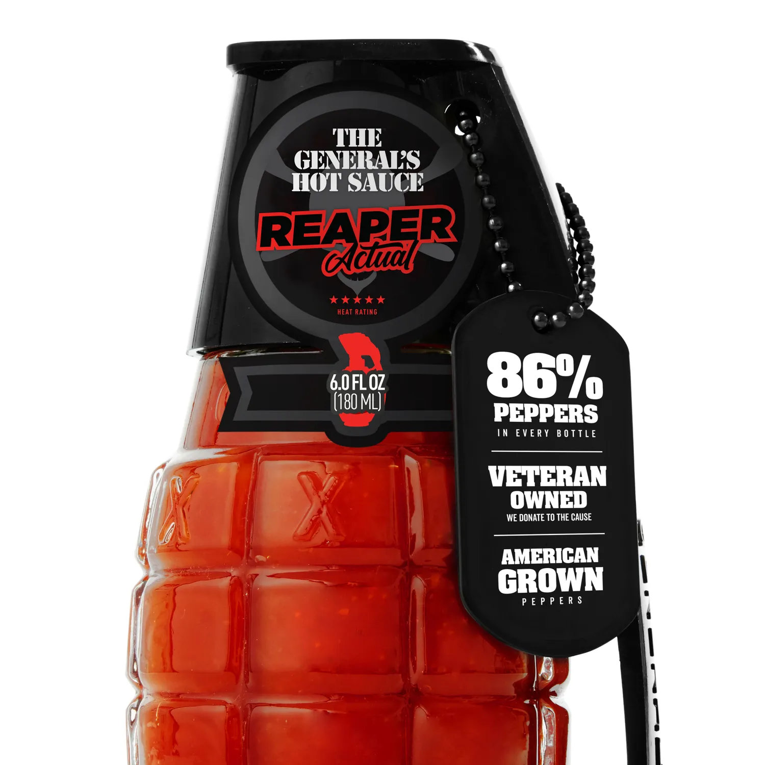The General's Hot Sauce Reaper Actual salsa piccante Carolina Reaper