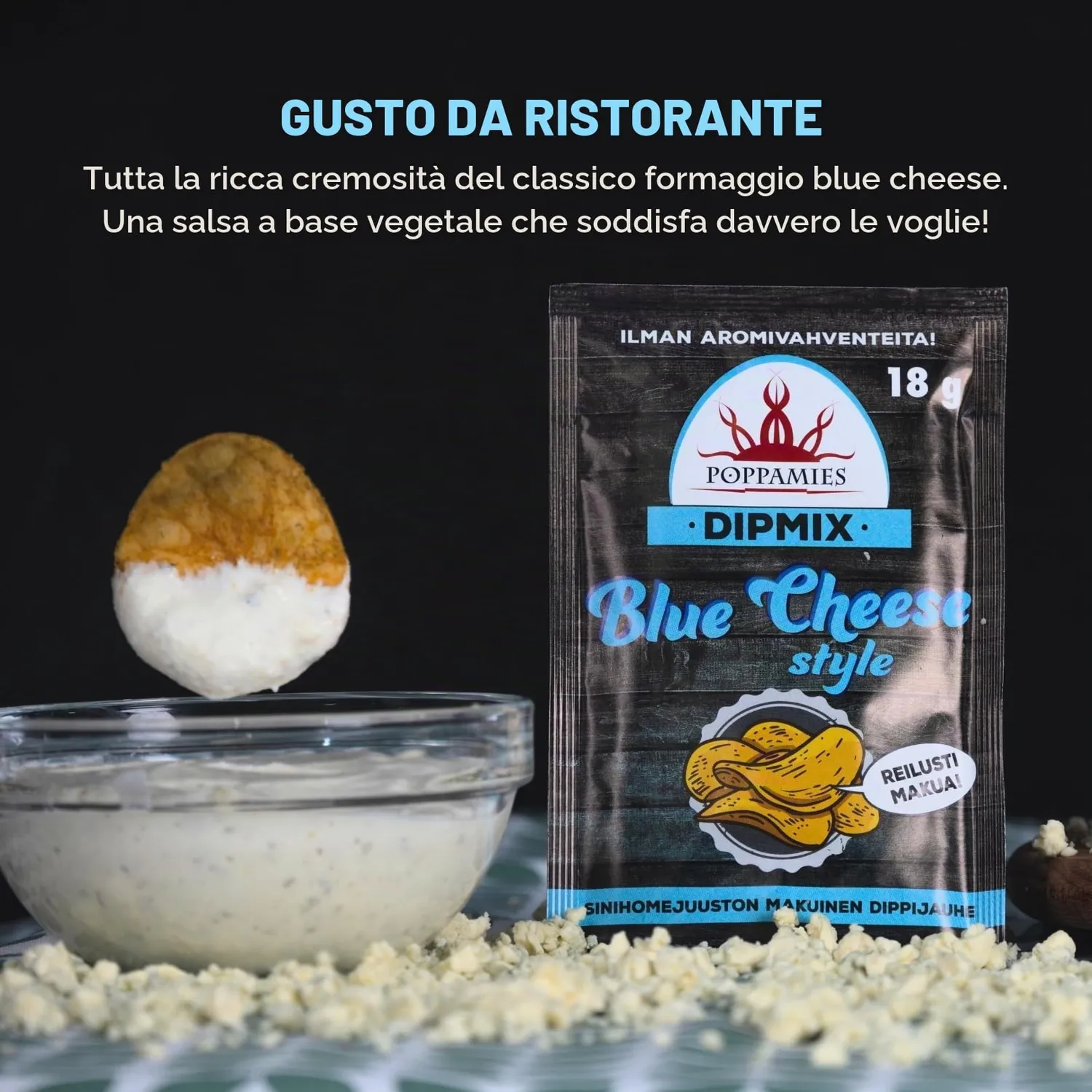 Poppamies Blue Cheese Style dip mix vegano 18 g