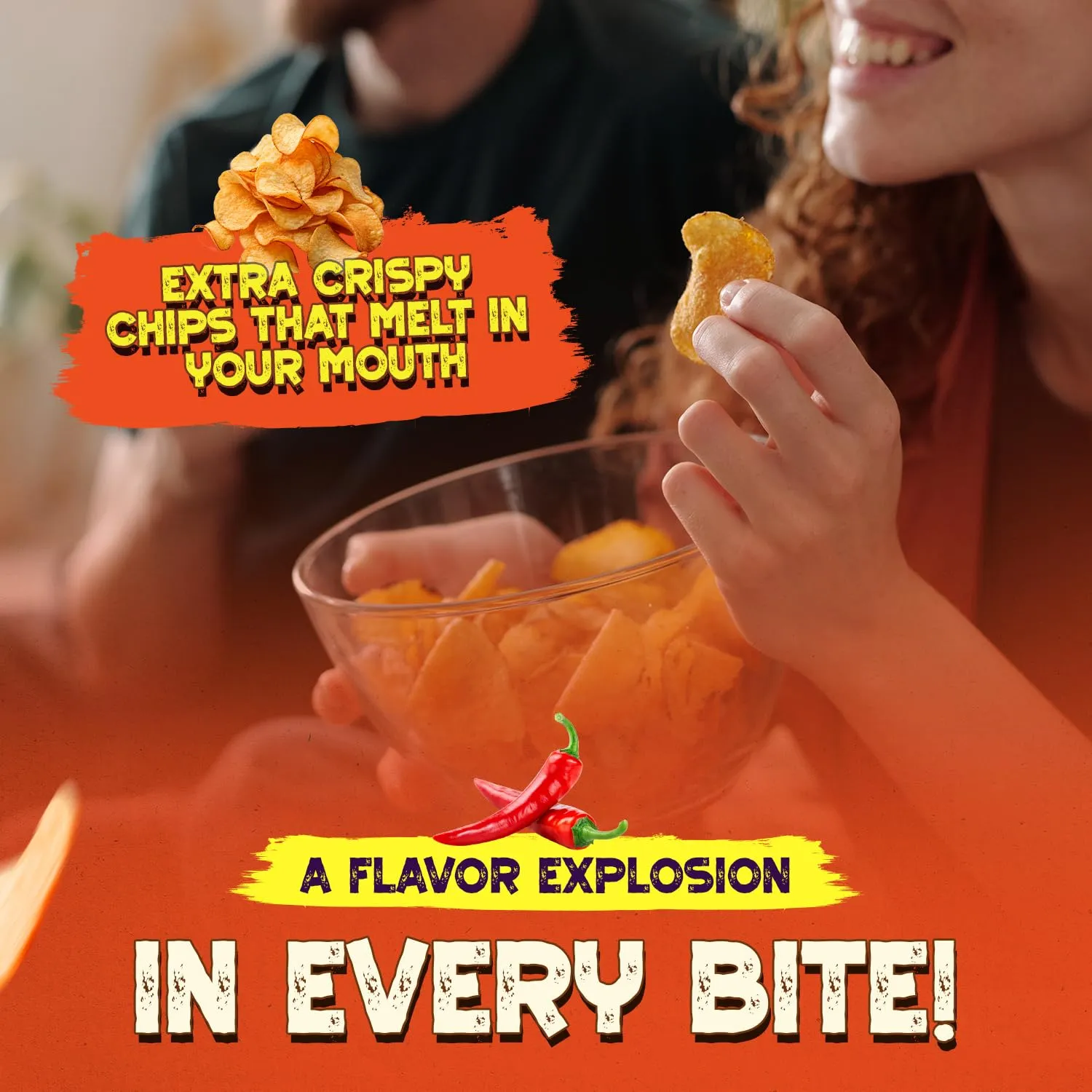Poppamies Snacks Cheesy Flame patatine 150 g formaggio e chili