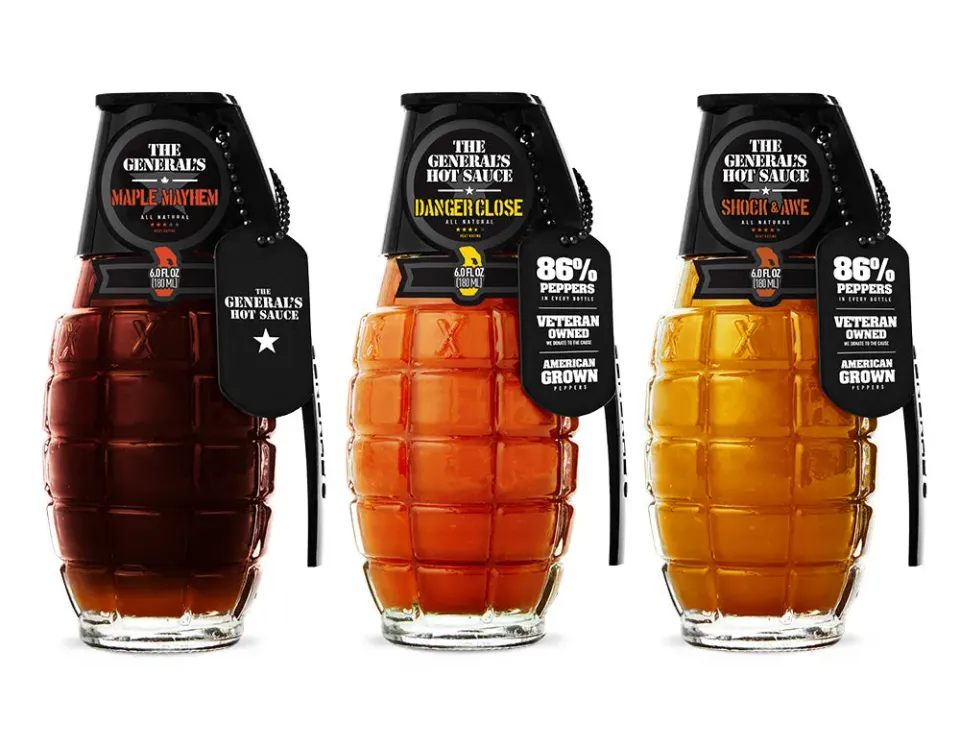 The General's Fire for Effect salsa e acero 3 pezzi habanero forte