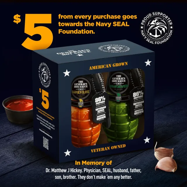 The General's Navy SEAL salsa piccante duo Danger Close Hooah