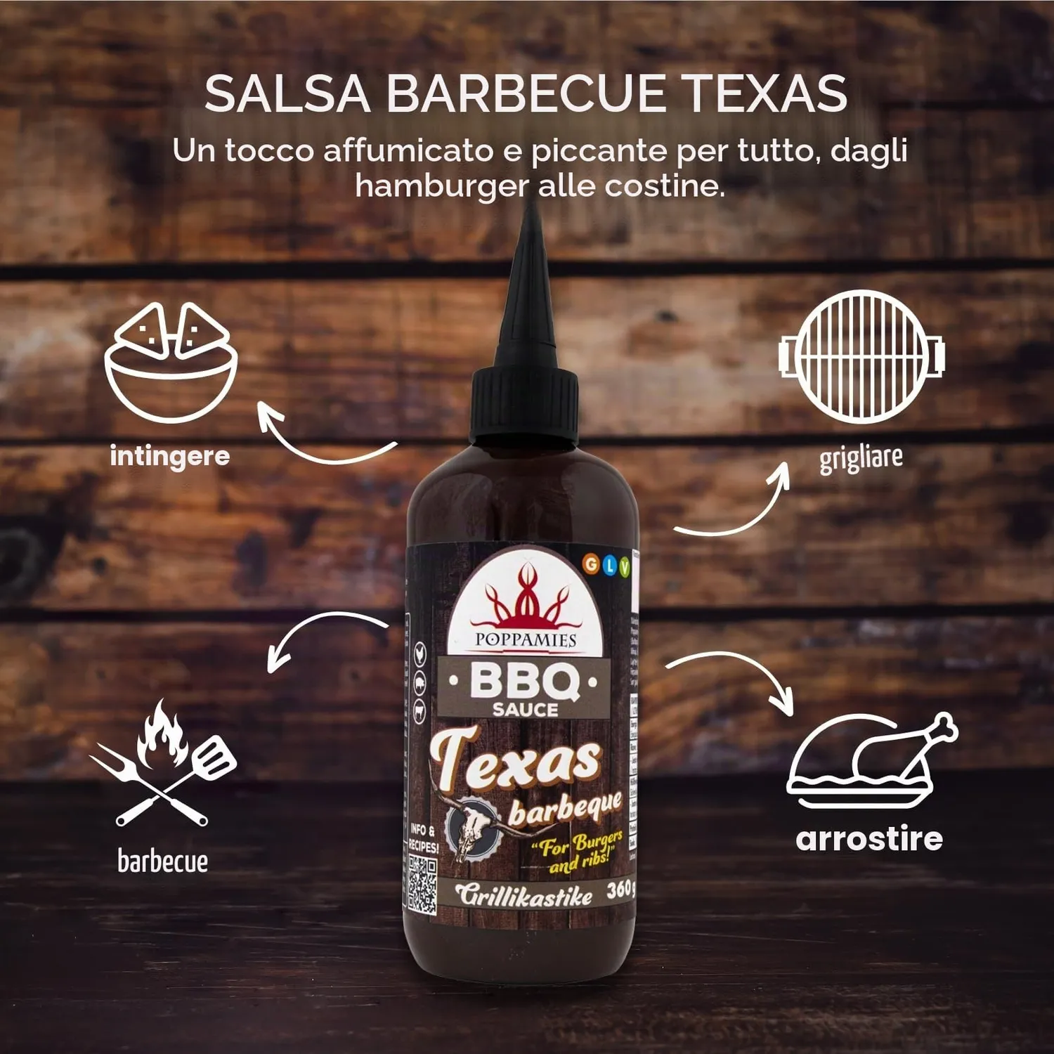 Poppamies Texas salsa barbecue 360g affumicata