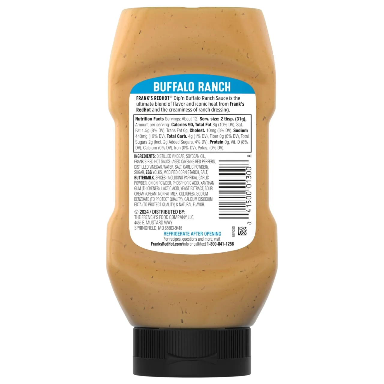 Frank's RedHot Buffalo Ranch salsa dip 355 ml cremosa