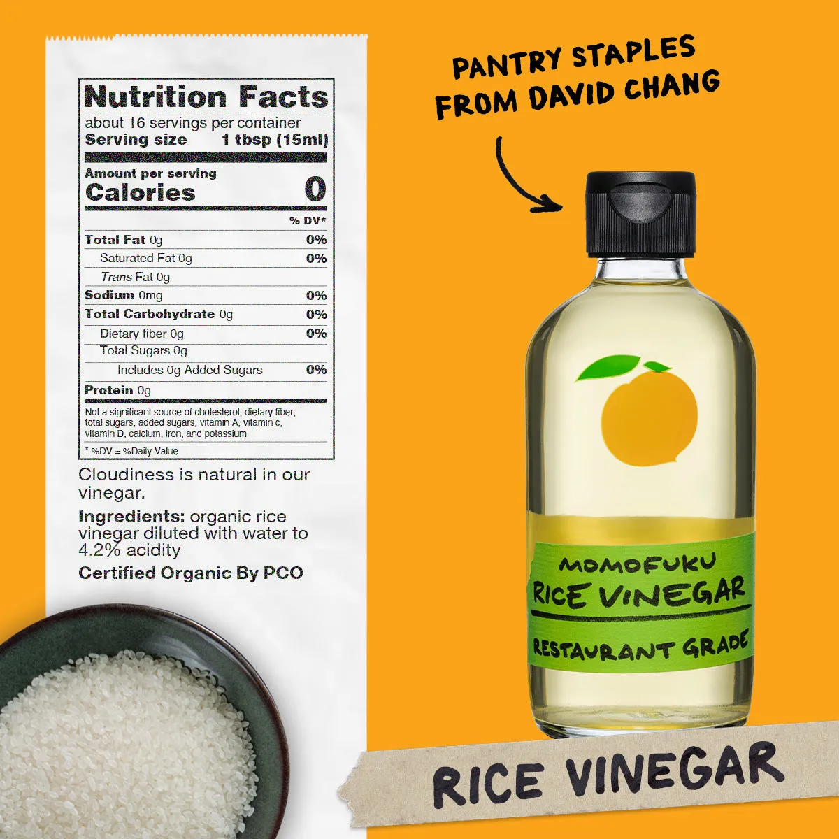 Momofuku Rice Vinegar aceto di riso bio non filtrato