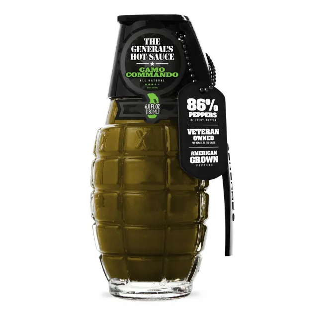 The General's Camo Commando salsa verde bottiglia singola piccante