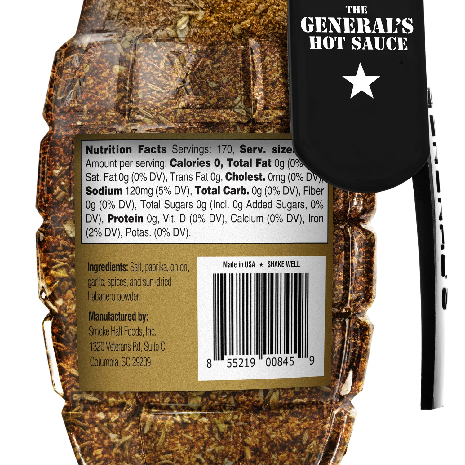 The General's Dust Off salsa piccante bottiglia piccantezza leggera
