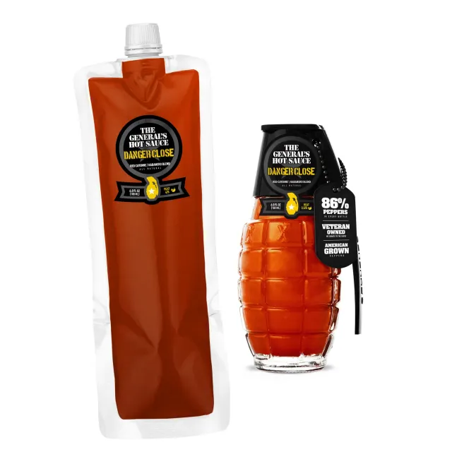 The General's Hot Sauce Patrol Pack salsa + ricarica Danger Close
