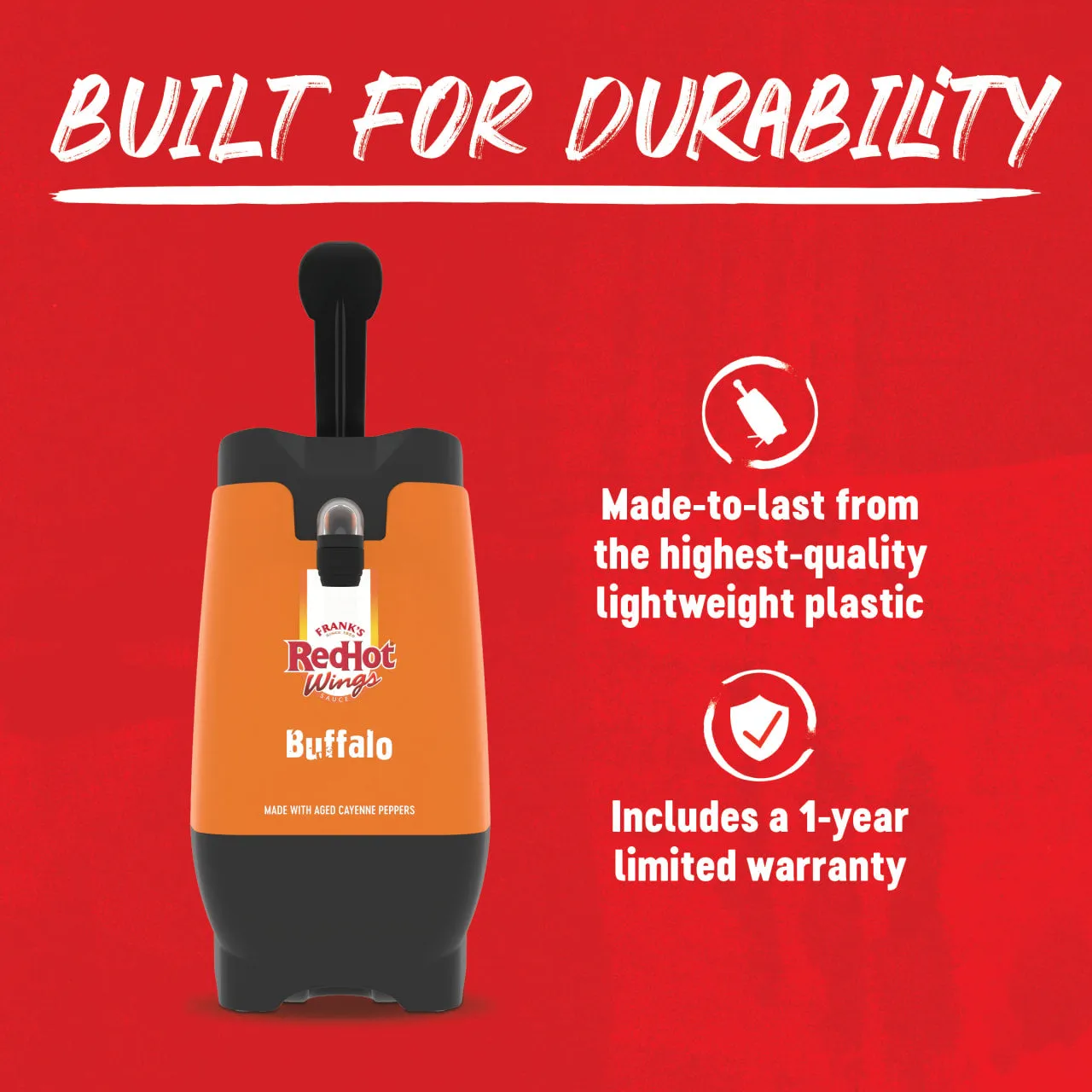Frank's RedHot Buffalo dispenser salsa professionale horeca