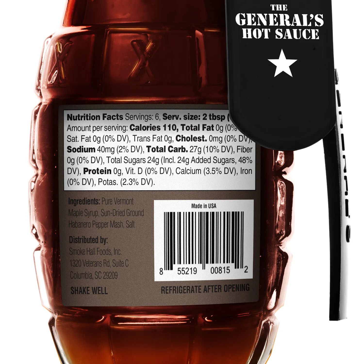 The General's Hot Sauce Maple Mayhem sciroppo d'acero bottiglia