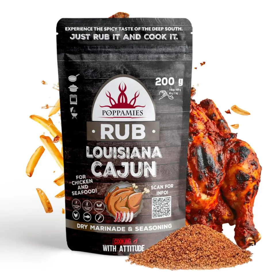 Poppamies Louisiana Cajun Rub spezie barbecue 200 g delicato