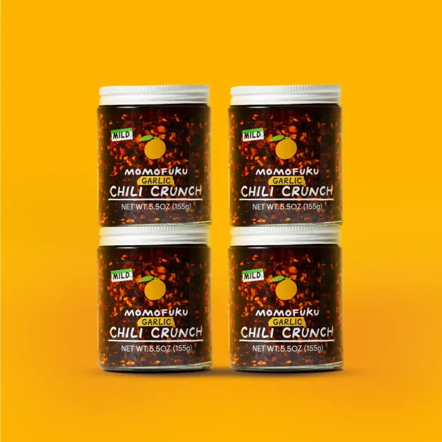 Momofuku Mild Garlic Chili Crunch olio 4 pezzi delicato