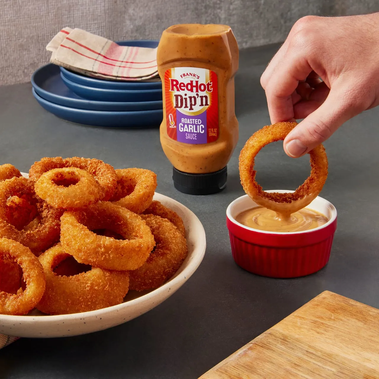 Frank's RedHot Roasted Garlic salsa dip 355 ml aglio arrosto
