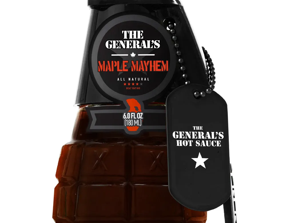 The General's Hot Sauce Maple Wave sciroppo d'acero 3 bottiglie
