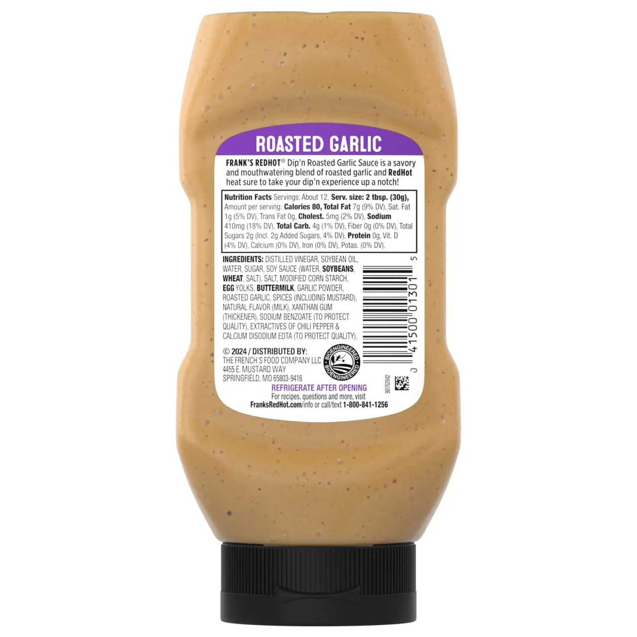 Frank's RedHot Roasted Garlic salsa dip 355 ml aglio arrosto