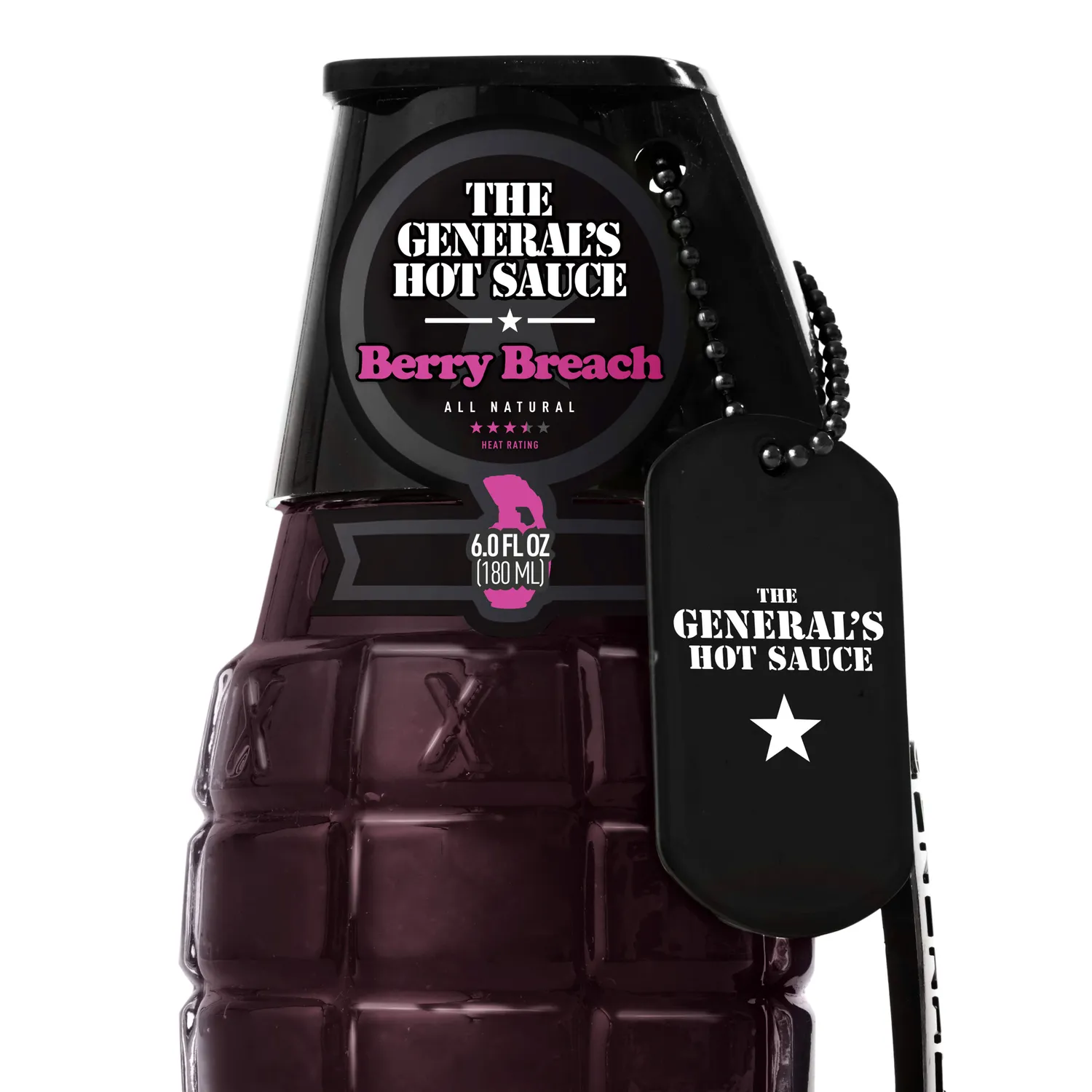 The General's Hot Sauce Berry Breach salsa piccante bottiglia media