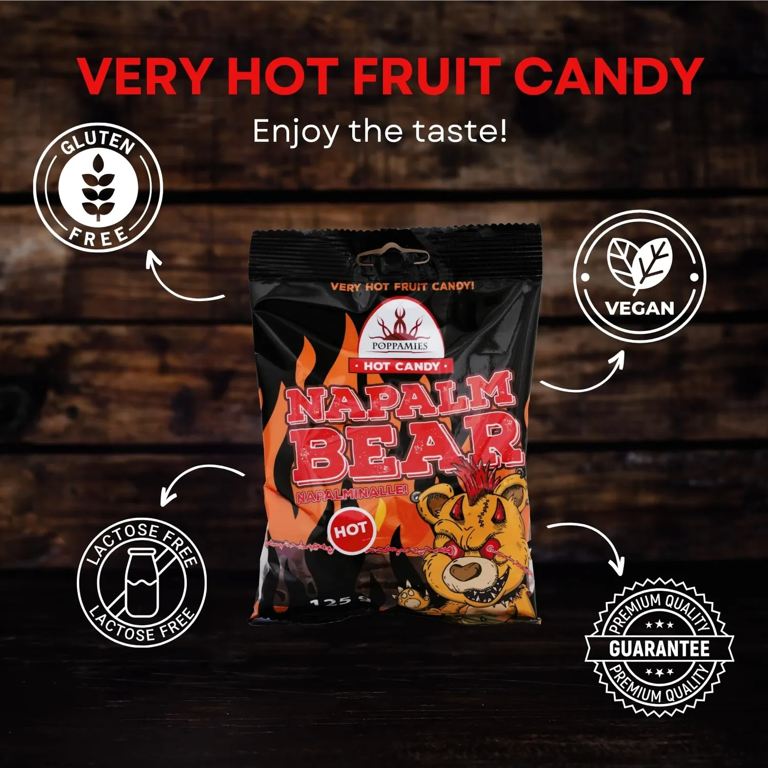 Poppamies NapalmiNalle caramelle gommose 125g habanero
