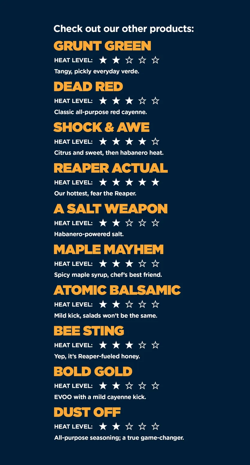 The General's Navy SEAL salsa piccante duo Danger Close Hooah